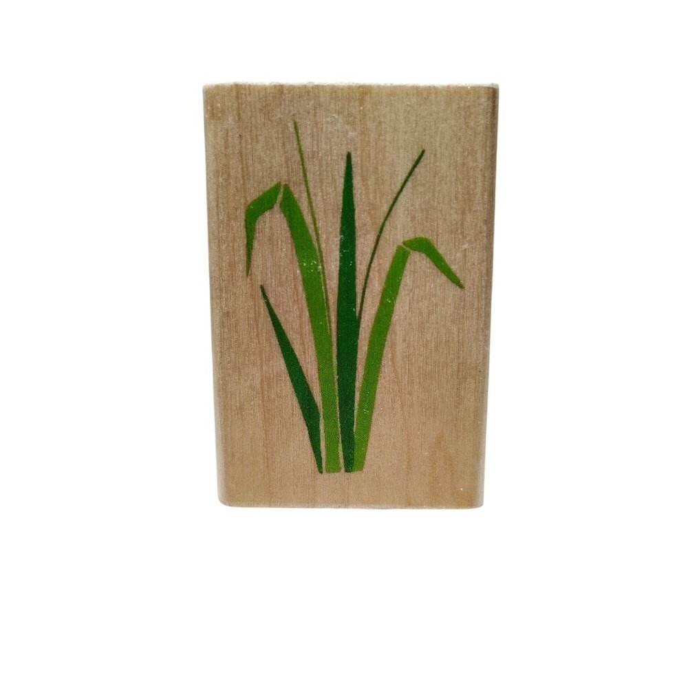 Large Grass Wooden Rubber Stamp F3345 For Crafting By The Happy Stamper